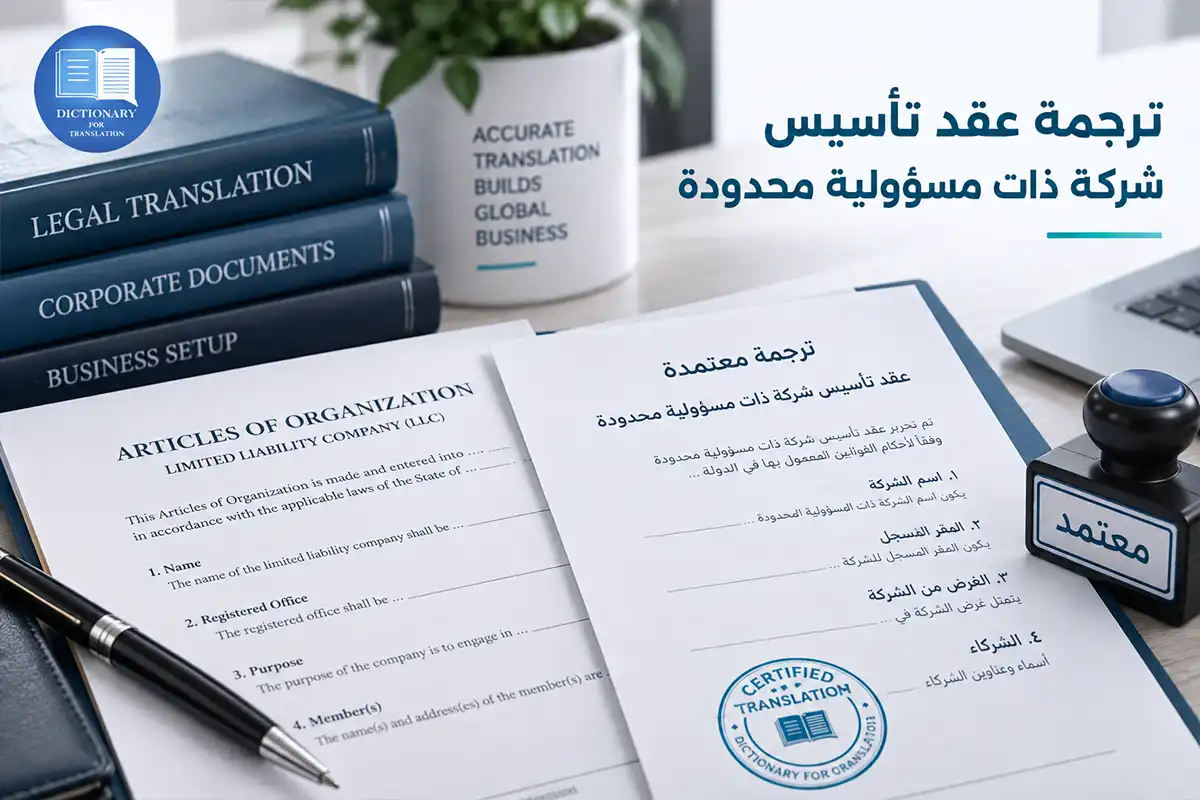 ترجمة عقد تأسيس شركة ذات مسؤولية محدودة ترجمة عقد تأسيس شركة ذات مسؤولية محدودة